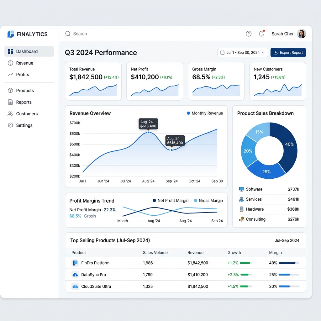 Analítica financiera y gráficos